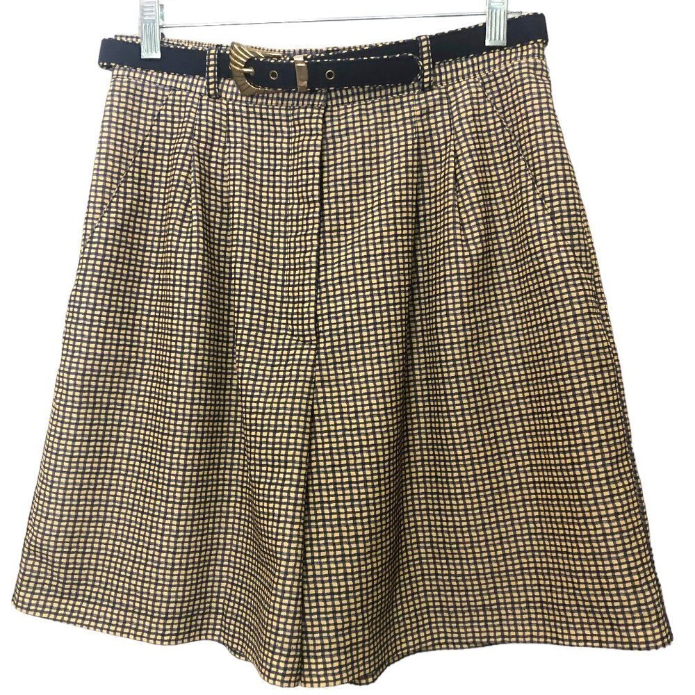 Vintage Dana Lee Sportswear Women's Shorts Size 12 Belt Gingham Print So Preppy!